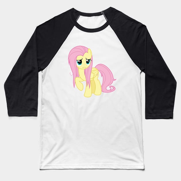 Weary Fluttershy Baseball T-Shirt by CloudyGlow